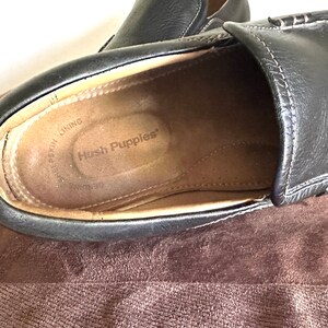 Mocassins en cuir noir pour hommes, Hush Puppies, taille 14 image 3