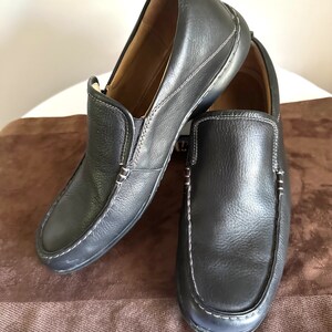 Mocassins en cuir noir pour hommes, Hush Puppies, taille 14 image 8