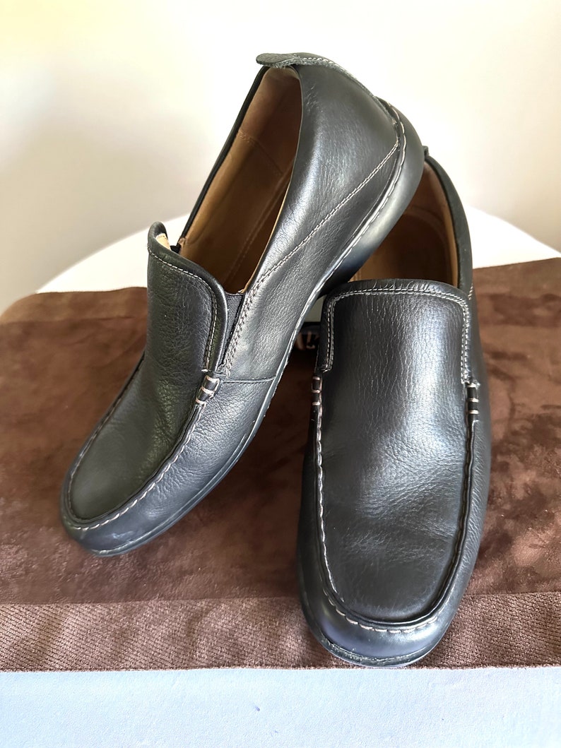 Mocassins en cuir noir pour hommes, Hush Puppies, taille 14 image 8