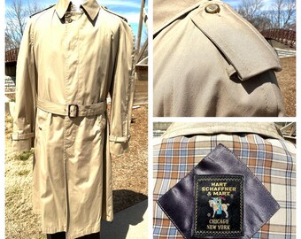 Men's Vintage Brooks Brothers Trench Coat, Wool Lined Classic