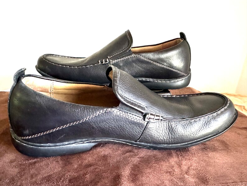 Mocassins en cuir noir pour hommes, Hush Puppies, taille 14 image 6