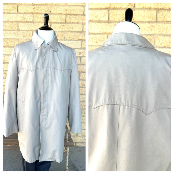 Vintage London Towne Overcoat with Plush Lining, Size 46 Long
