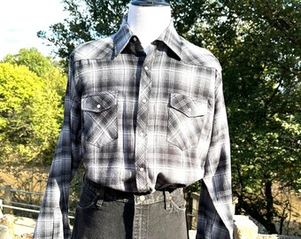 Men's Flannel Shirt, Size XLT, Wrangler Rancher, New/Old Stock