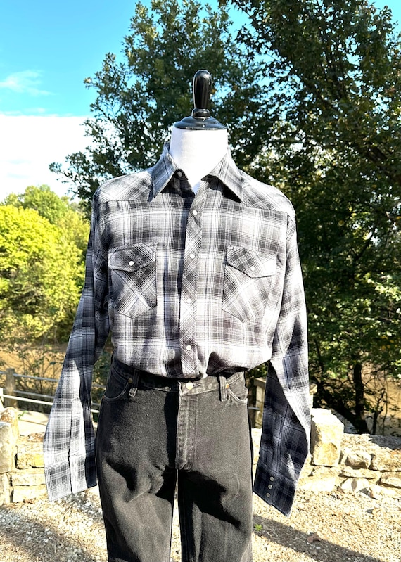 Men's Flannel Shirt, Size XLT, Wrangler Rancher, New/Old Stock