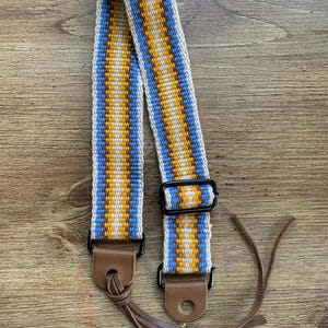Mandolin strap child size - adult, hand woven adjustable strap for mandolin