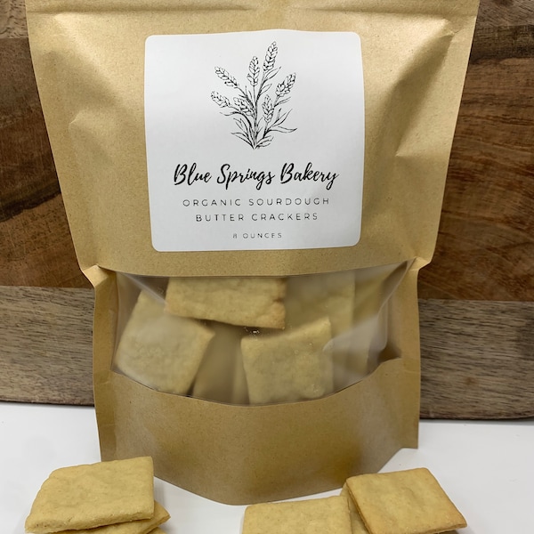 Organic Sourdough Butter Crackers, Hand-crafted, organic ingredients, small-batch, artisan baked crackers, organic snacks.