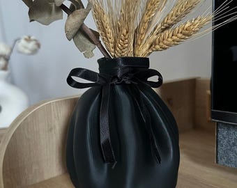 Schwarze Vase - Modernes Wohndekor - Evergreen Vase - Minimalistische Schwarze Vase - 3D Vase