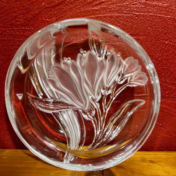 Vintage Glass Mikasa Studio Nova Parisian Iris Orchid, Ring Dish, Candy Dish, Ash Tray