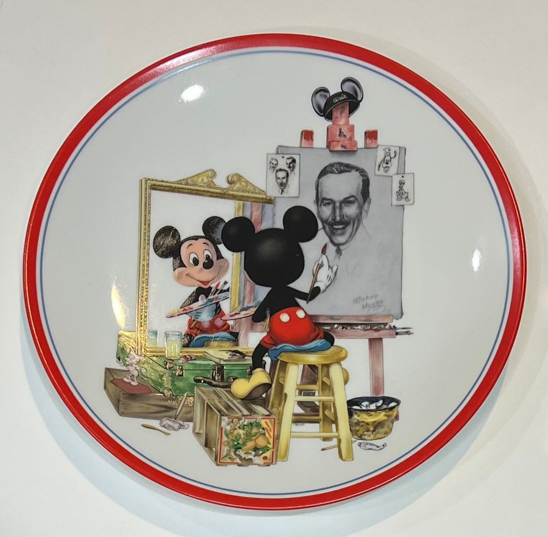 Vintage Rare Disney Collectible Plate Mickey Mouse Self Etsy