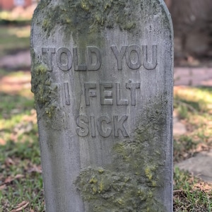 Made to Order Custom Halloween Gravestone with Moss Effect & Weathering