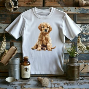 Golden Retriever T-Shirt- Unisex Cotton Tee with Adorable Retriever Print- Perfect for Dog Lovers- Soft & Comfortable Casual Wear