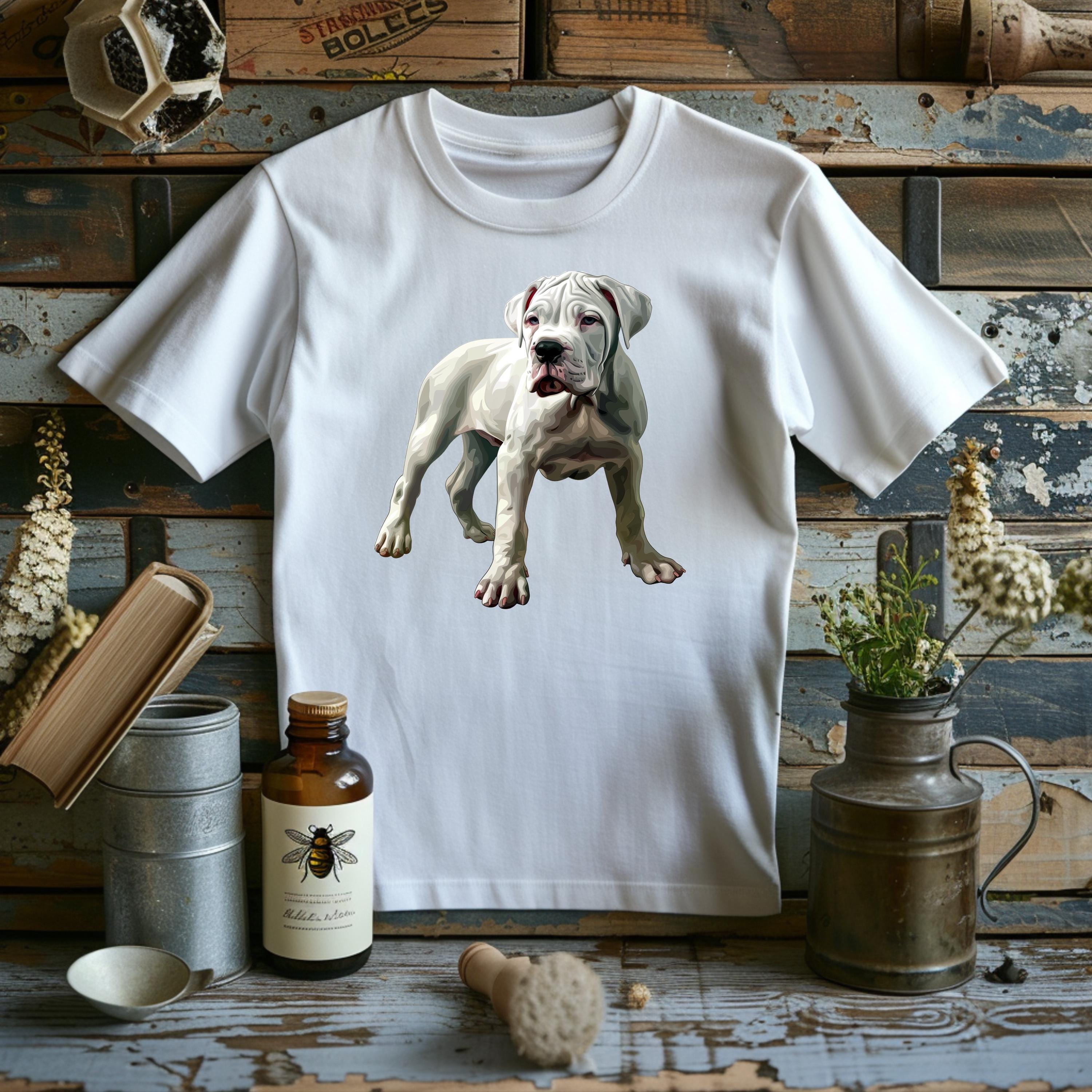 Dogo Argentino Graphic T-Shirt - Unique Dogo Dog Print Tee - Stylish Dogo Design Shirt for Dogo Argentino Enthusiasts