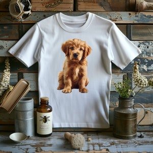 Golden Retriever T-Shirt- Unisex Cotton Tee with Adorable Retriever Print- Perfect for Dog Lovers- Soft & Comfortable Casual Wear