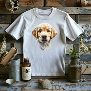 Golden Retriever T-Shirt- Unisex Cotton Tee with Adorable Retriever Print- Perfect for Dog Lovers- Soft & Comfortable Casual Wear