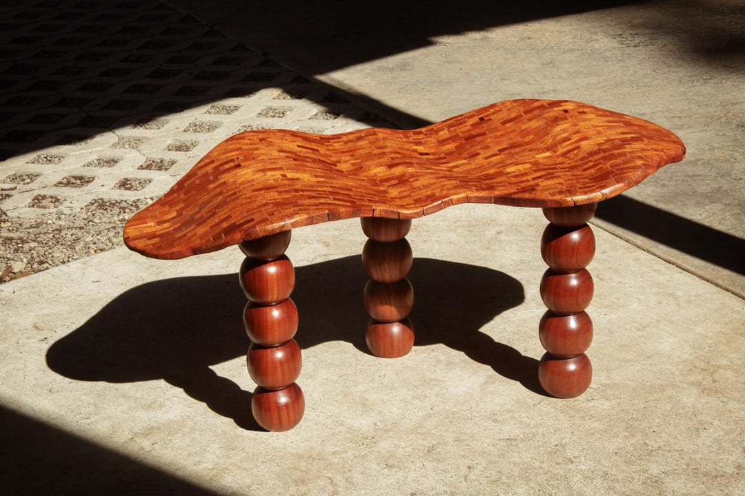 Custom Wavy Wooden Table | Sculptural Table | Mahogany Solid Wood - Etsy