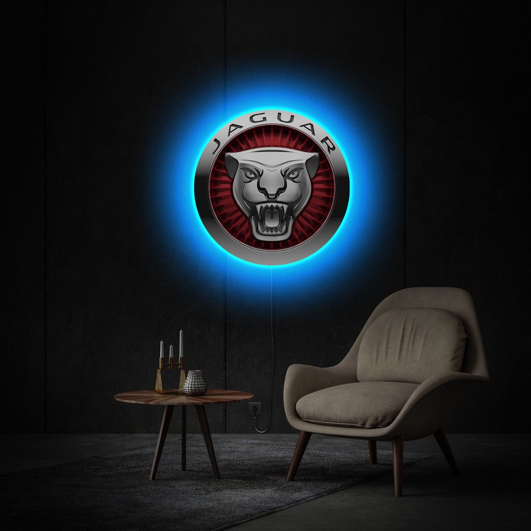 JaguarLogo beleuchtet JaguarLEDSchild JaguarNeonschild Etsy.de