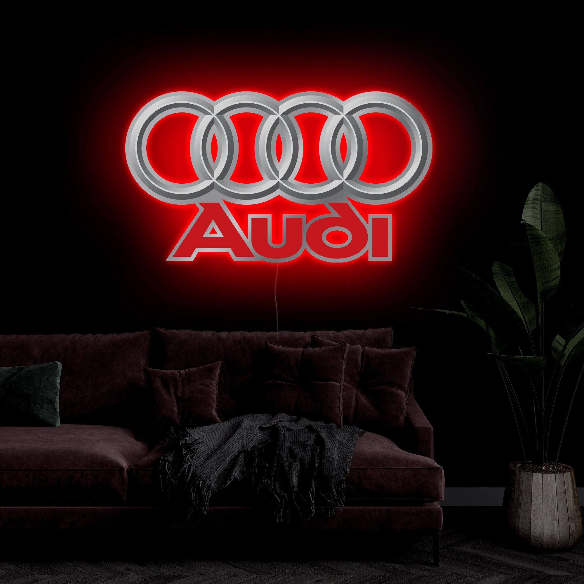 Audi Logo Light Audi Neon Sign Audi Led Sign Audi Neon - Etsy