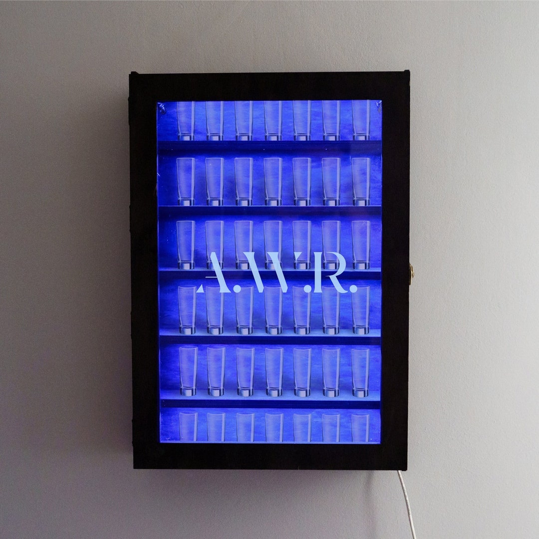 Shot Glass Display Lighted Custom Shot Glass Display Shot Etsy