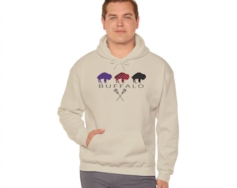 Lacrosse Hoodie || Buffalo Apparel || Unisex Heavy Blend Hooded Sweatshirt