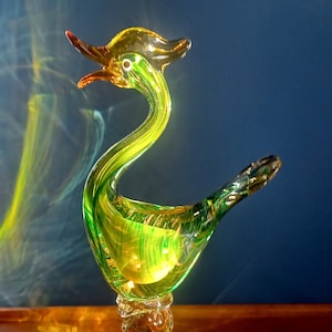 Murano Glass Sculpture Swan Seguso Sommerso One of a Kind OOAK Mid Century Modern GIFT