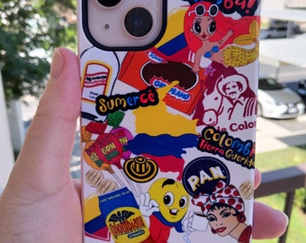 Capa para celular Colômbia iPhone 17 16 Samsung S25 Sticker Bomb - Lembrança Colombiana