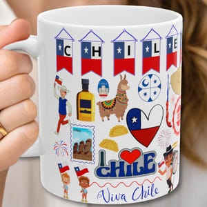 Chile Mug, Chilean Souvenir Coffee Mug, 11oz