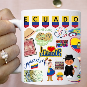 Ecuador Coffee Mug: Ecuadorian Theme Icons Cup