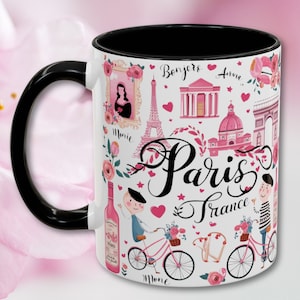 Paris Coffee Mug: Eiffel Tower Collage, French Travel Gift (11oz)