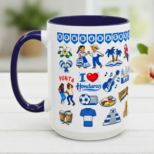 Honduras Coffee Mug Gift for Catrachos Honduran Souvenir Birthday Present for Mom Dad 15oz