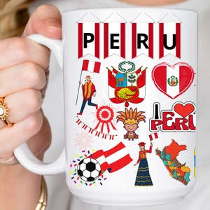 Peru Souvenir Coffee Mug: Peruvian Pride Gift, 15oz