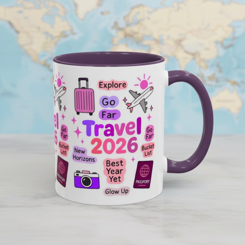 Travel 2026 Mug Pink Wanderlust Gift Etsy Il 6qk6 