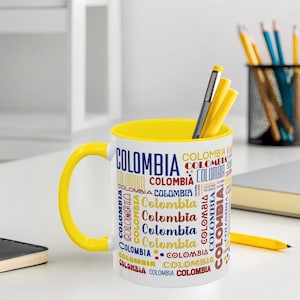 Colorful Colombia Coffee Mug: Patriotic Travel Keepsake
