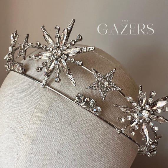 Silver Crystal Starburst Tiara Headband Celestial Bridal Tiara Wedding Tiara STARBURST Tiara | EDEN  main image 4