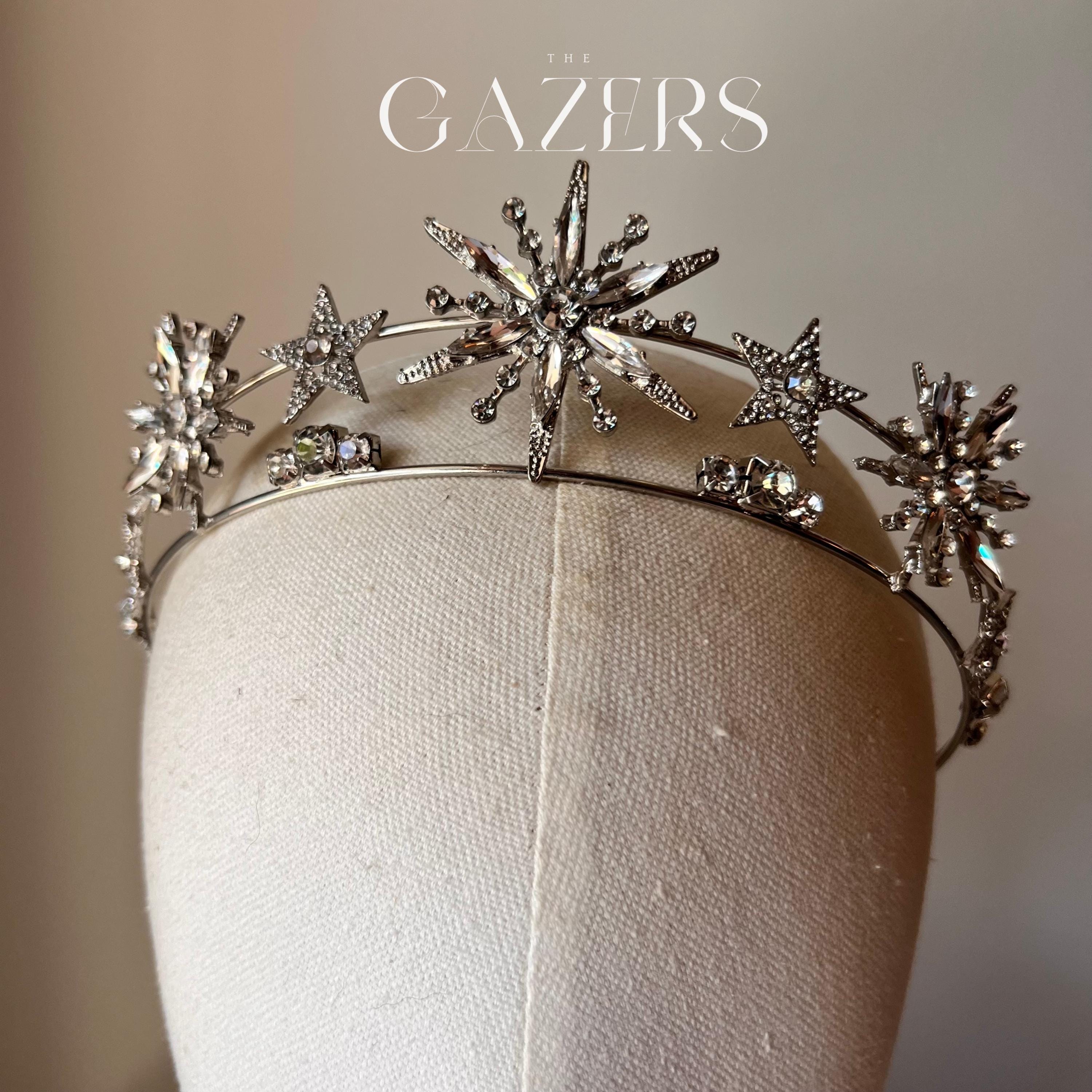 Elegant Silver Starburst Tiara Ivory and Co Winterstar Sparkling Crystal Starburst Tiara main image 3