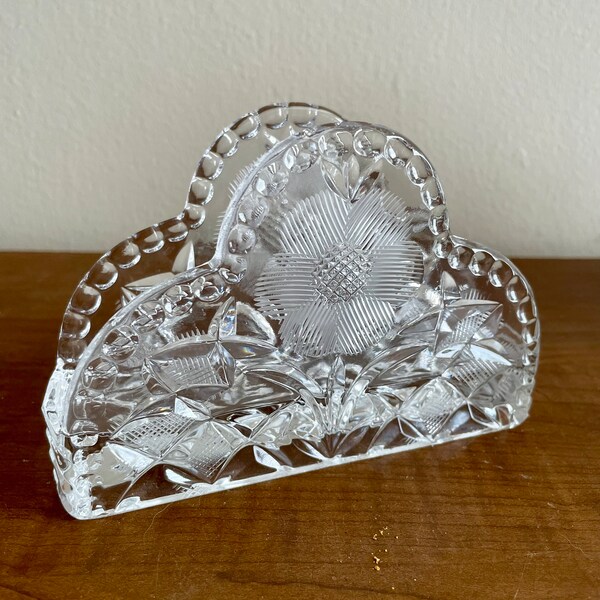 Cut Glass Napkin Holder Etsy