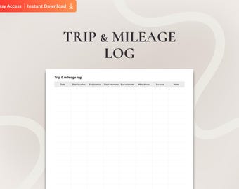 Printable Mileage Log Book PDF: Vehicle Odometer Tracker for Taxes (Fillable, US-Letter)
