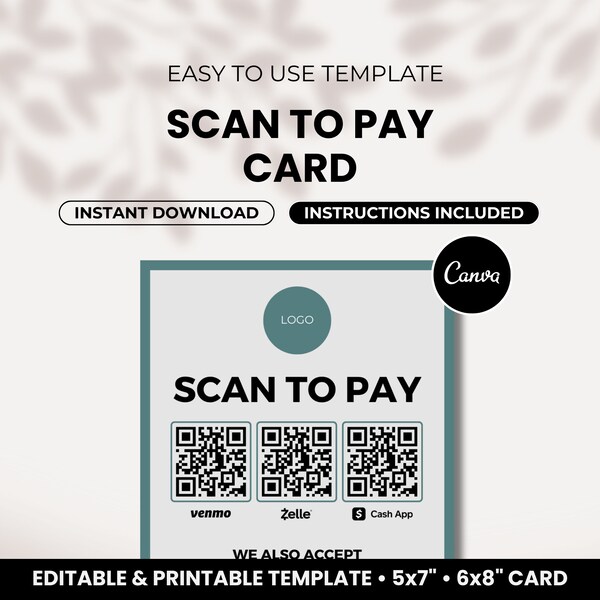 Venmo Zelle Card Etsy