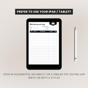 Auto Repair Maintenance Log Template • Vehicle Service Record • Car ...