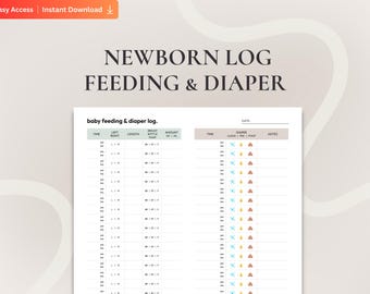 Printable Baby Feeding Schedule and Infant Diaper Tracker, Feeding Log for Nursing, Bottle, Pumping, Daycare, Nanny, Babysitter Daily Report