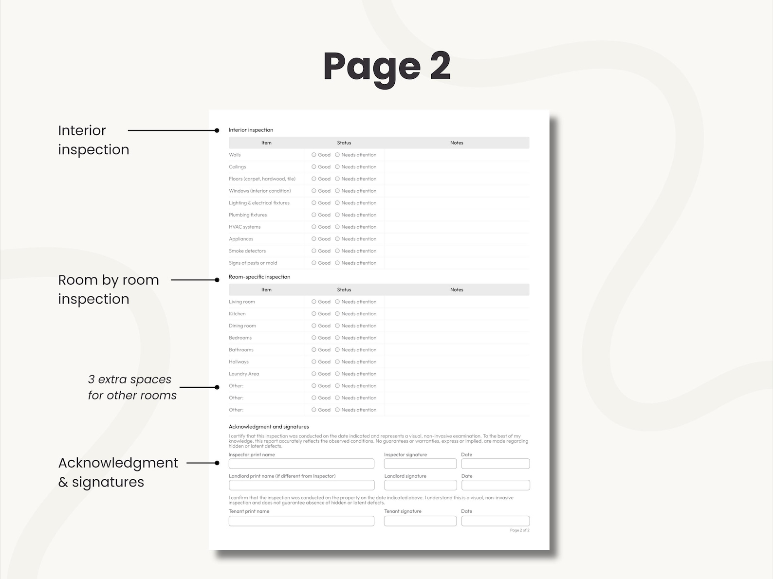 Rental Inspection Report PDF, Printable and Fillable Fillable Property ...