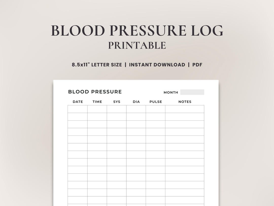 Blood Pressure Tracker • Daily BP Log for Doctor Visits, Caregivers ...