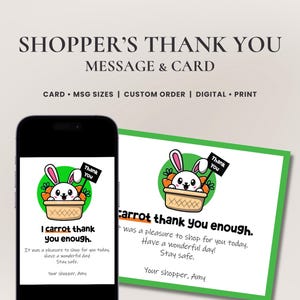 Benutzerdefinierte Lieferung Textnachricht • Digitale und druckbare Kunden Dankeskarte • Grocery Shopper Danke • Benutzerdefinierter Hinweis für Side Hustle und Gigs
