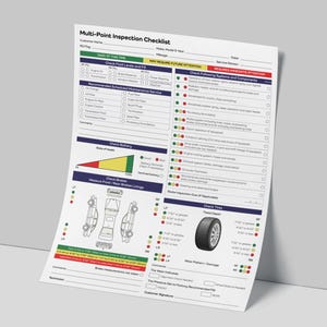 Vehicle Inspection Form PDF • Multi-point Inspection Checklist • Car ...