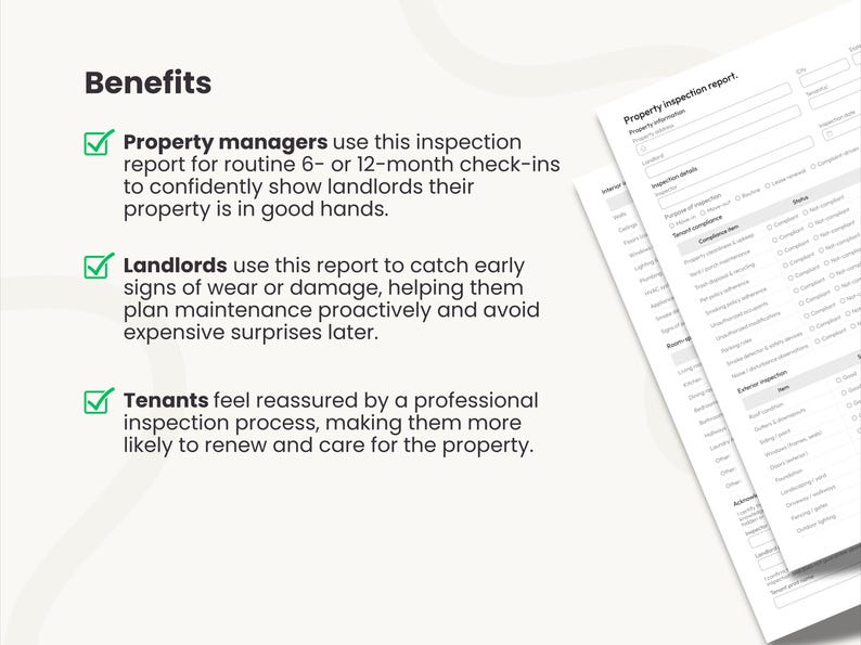 Rental Inspection Report PDF, Printable and Fillable Fillable Property ...