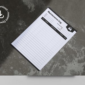 Auto Repair Maintenance Log Template • Vehicle Service Record • Car ...