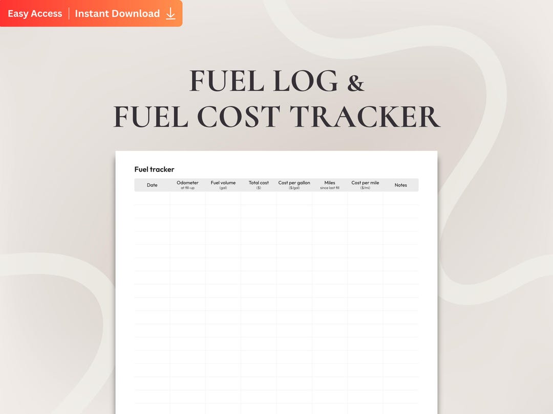 Fuel Log & Fuel Cost Tracker, Gas Mileage and Vehicle Fuel Tracker ...