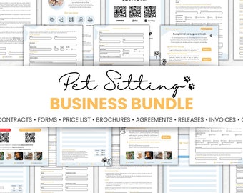 Pet Sitting Business Bundle for Pet Sitters: Forms, Contracts, Flyers & More (Canva Editable, Instant Download)