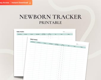 Printable Baby Tracker Log for Parents, Nanny, Daycare: Sleep, Feeding & Diaper Schedule, Infant Daily Routine PDF, Newborn Care Template