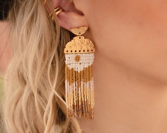 Handcrafted Beaded Dangle Earrings