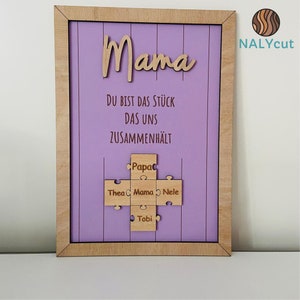 Muttertaggeschenk personalisiert, Puzzle Namen, Bilderrahmen, Geschenk für die Mutter, Geschenk für die Oma Bild 8